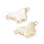 Natural White Shell Links, with Brass Loops & Edge, Long-Lasting Plated, Butterfly, White