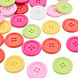 4-Hole Resin Buttons, Flat Round