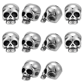 10 шт. Хэллоуин 304 бусины из нержавеющей стали, череп головы