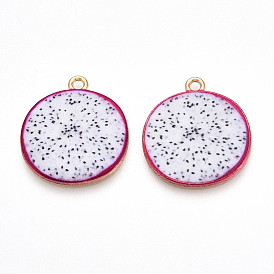 Подвески из эмали и сплава, без кадмия, без никеля и без свинца, кусочек питайи очарование, золотой свет