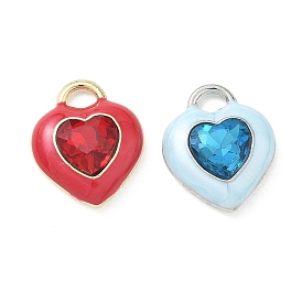 Подвески из сплава и страза, сердце прелести, с эмалью, долговечный
