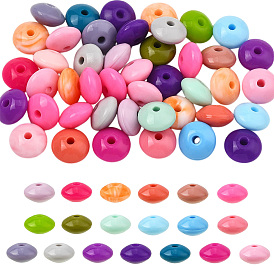 50Pcs Silicone Beads, Rondelle, Focal Beads