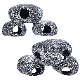 4шт. 2 пакеты смоляные аквариумные пещерные камни микроландшафтные декорации, для украшения аквариумных рыб