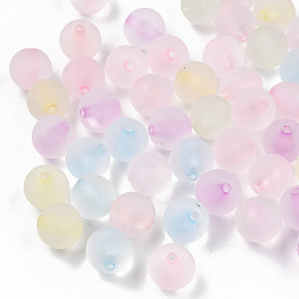 Transparent AS Plastic Beads, Rubberized Style, Round