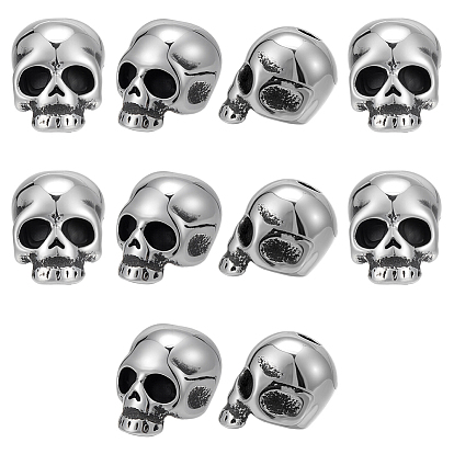 10 шт. Хэллоуин 304 бусины из нержавеющей стали, череп головы