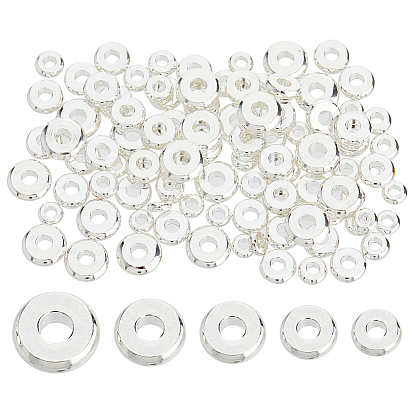 120 шт 6 стили латунные бусины, долговечный, плоско-круглые