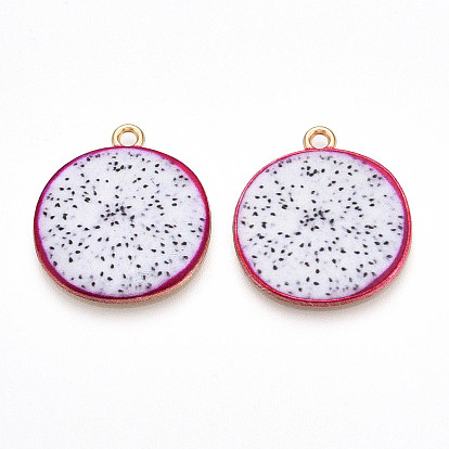 Подвески из эмали и сплава, без кадмия, без никеля и без свинца, кусочек питайи очарование, золотой свет