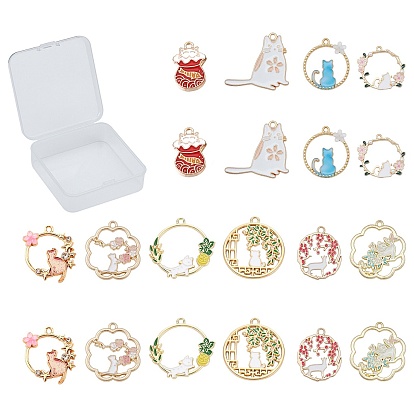 20 шт 10 подвески из сплава, с эмалью, кошка