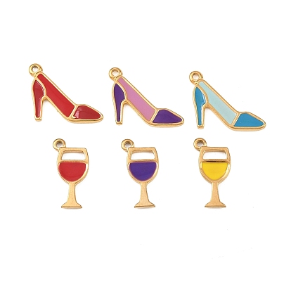 304 подвески из нержавеющей стали, с эмалью, золотые