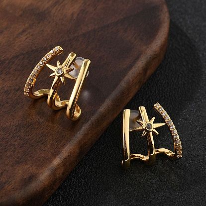 Серьги-гвоздики из латуни с микро-паве и прозрачным кубическим цирконием, с силиконовыми берушами, долговечный