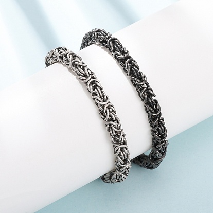 304 Браслеты из нержавеющей стали с византийскими цепями для женщин и мужчин
