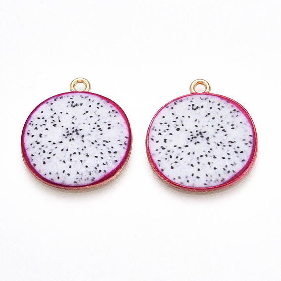 Подвески из эмали и сплава, без кадмия, без никеля и без свинца, кусочек питайи очарование, золотой свет