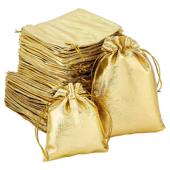 100Pcs 2 Styles Organza Drawstring Bags, Rectangle