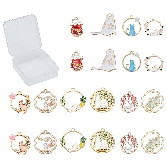 20 шт 10 подвески из сплава, с эмалью, кошка