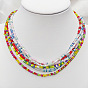 Bohemian Style Short Colorful Rice Bead Collarbone Necklace for Women