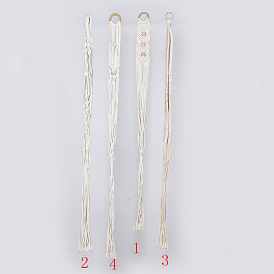 Handmade Cotton Rope Hanging Planters Sets, Flower Pots Holder Stand, for Indoor Outdoor Home Decoration
