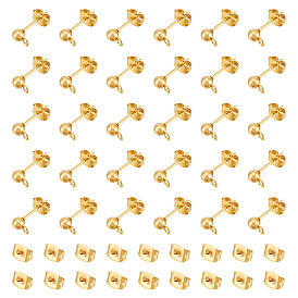 304 Выводы серьги из нержавеющей стали шпилька, с петлей и ушной гайкой / серьгами