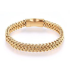 304 из нержавеющей стали сетка браслеты, с магнитными застежками