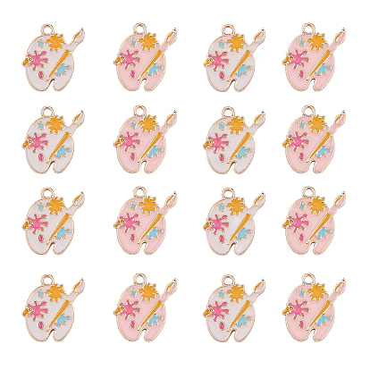 40 шт 2 цвета подвески из сплава, с эмалью, без кадмия и без свинца, золотой свет, цветовая палитра