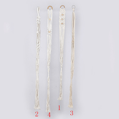 Handmade Cotton Rope Hanging Planters Sets, Flower Pots Holder Stand, for Indoor Outdoor Home Decoration