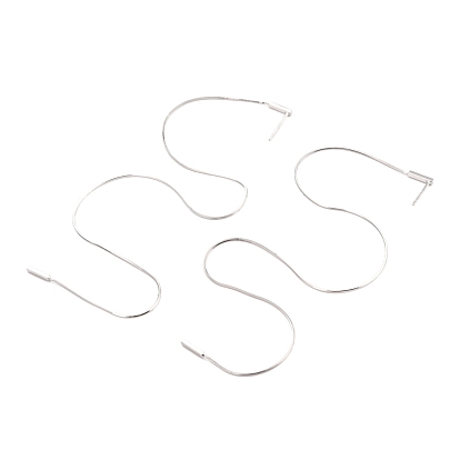 925 Sterling Silver Long Chain Dangle Stud Earrings, Drop Threader Long Earrings for Women