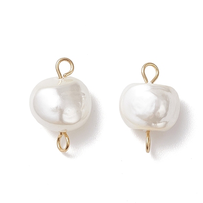 Гальванизированные звенья из ракушечных жемчужин, с 304 двойными петлями из нержавеющей стали, белые