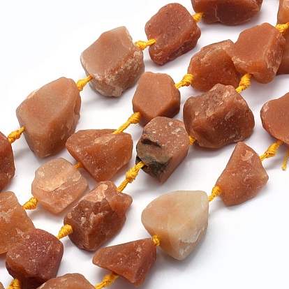 Naturelles rouge aventurine perles brins, nuggets