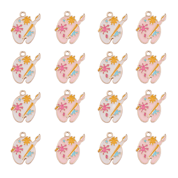 40 шт 2 цвета подвески из сплава, с эмалью, без кадмия и без свинца, золотой свет, цветовая палитра