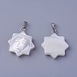 Shell Pendants, with Brass Findings, Sun