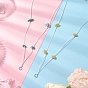 2Pcs 2 Styles Natural Topaz Jade & Synthetic Turquoise Chip Beads Necklace Making with 304 Stainless Steel Jump Rings and Nylon Thread, Stainless Steel Color
