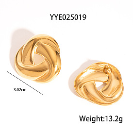 Серьги-гвоздики из нержавеющей стали с узелками для женщин, золотые