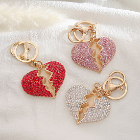 Sparkling Heart Keychain: Creative Rhinestone Pendant for Gifts and Accessories