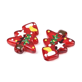 Бусины лэмпворк ручной работы новогодняя тема, Рождественские елки