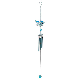 Butterfly Alloy & Iron Hanging Ornaments, Aluminum Tube Tassel Wind Chime for Home Outdoor Decoration