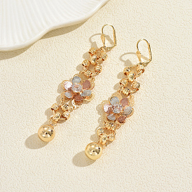 Серьги-кольца с кисточками из латуни