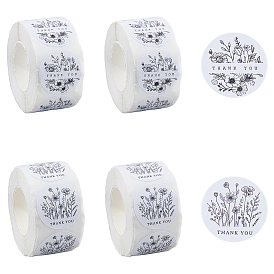 4 рулоны 2 стили самоклеящиеся бумажные наклейки, цветок