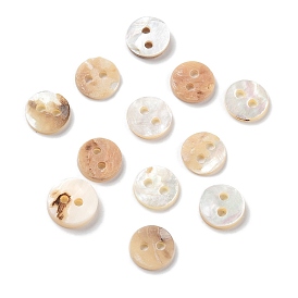 Mother of Pearl Buttons, Akoya Shell Button, 2-Hole, Shell Shape