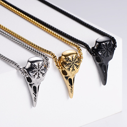 Мужские ожерелья с подвеской в стиле ретро-рок-панк «Молот Тора» из нержавеющей стали