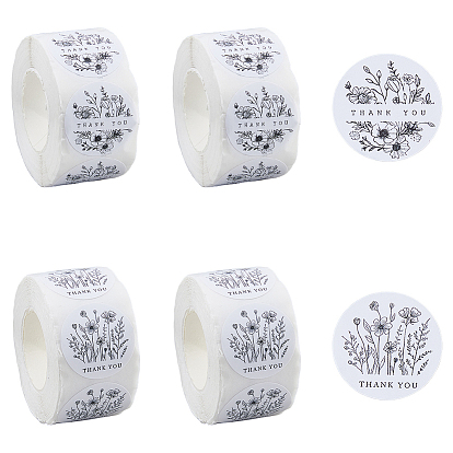4 рулоны 2 стили самоклеящиеся бумажные наклейки, цветок