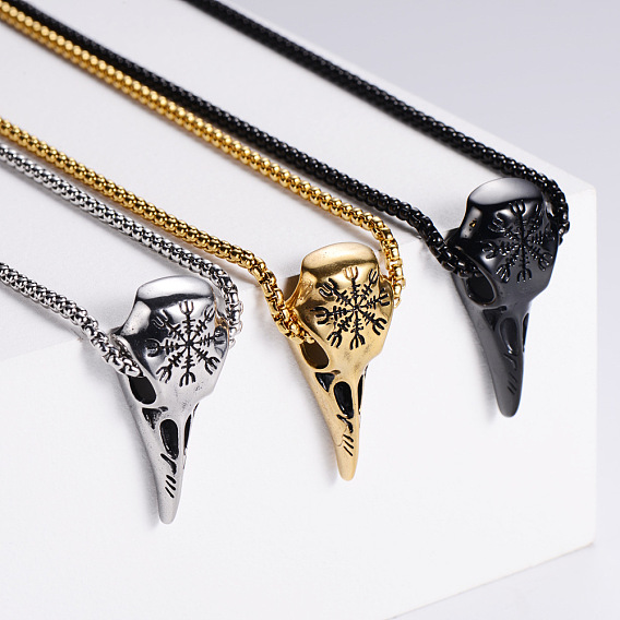 Мужские ожерелья с подвеской в стиле ретро-рок-панк «Молот Тора» из нержавеющей стали