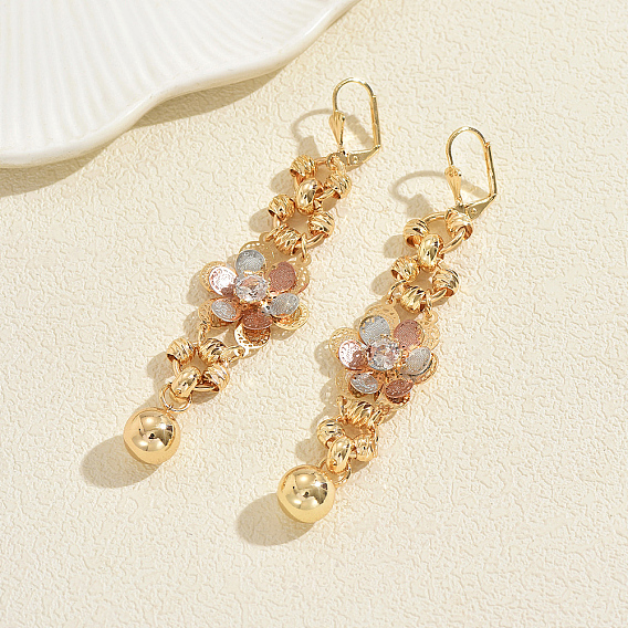 Серьги-кольца с кисточками из латуни