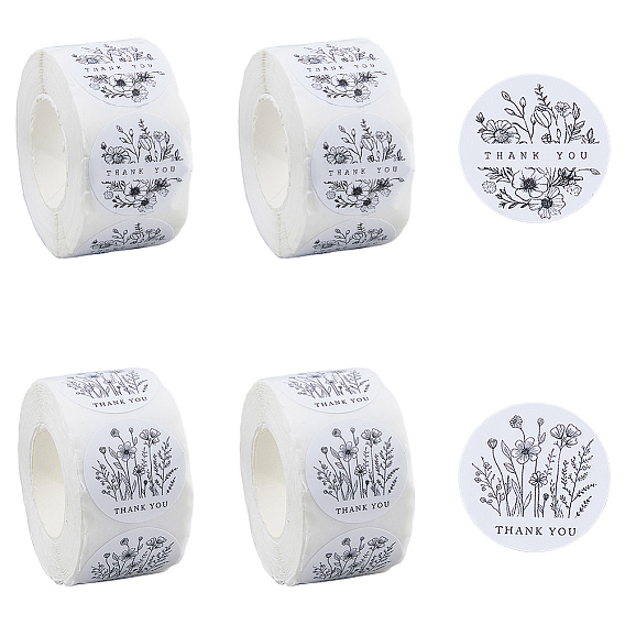 4 рулоны 2 стили самоклеящиеся бумажные наклейки, цветок