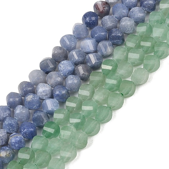 Естественно авантюрин бисер пряди, граненые, твист