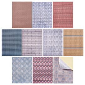 10 простыни 10 стили мини кукольный домик гостиная спальня обои, лист декоративных наклеек для кукольного домика