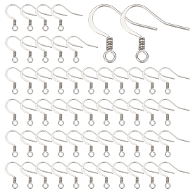 100шт 304 французские серьги из нержавеющей стали, плоские крючки для серег, провод уха, с горизонтальной петлей