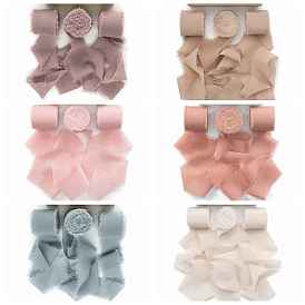 Polyester Chiffon Ribbon, Raw Edge Ribbon for DIY Jewelry Making, Gift Packaging