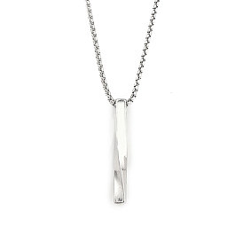 201 Stainless Steel Chain, Zinc Alloy Pendant Necklaces, Rectangle