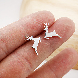 Charming Running Deer Earrings for Women - Cute and Stylish Christmas Gift