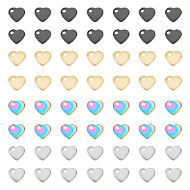 80 шт. 4 стиль 201 и 304 подвески из нержавеющей стали, штамповка пустой метки, сердце