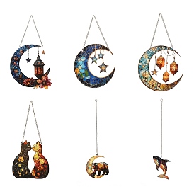 Подвески-ловцы солнца из окрашенного акрила и железа, настенные украшения, для украшения сада и окон